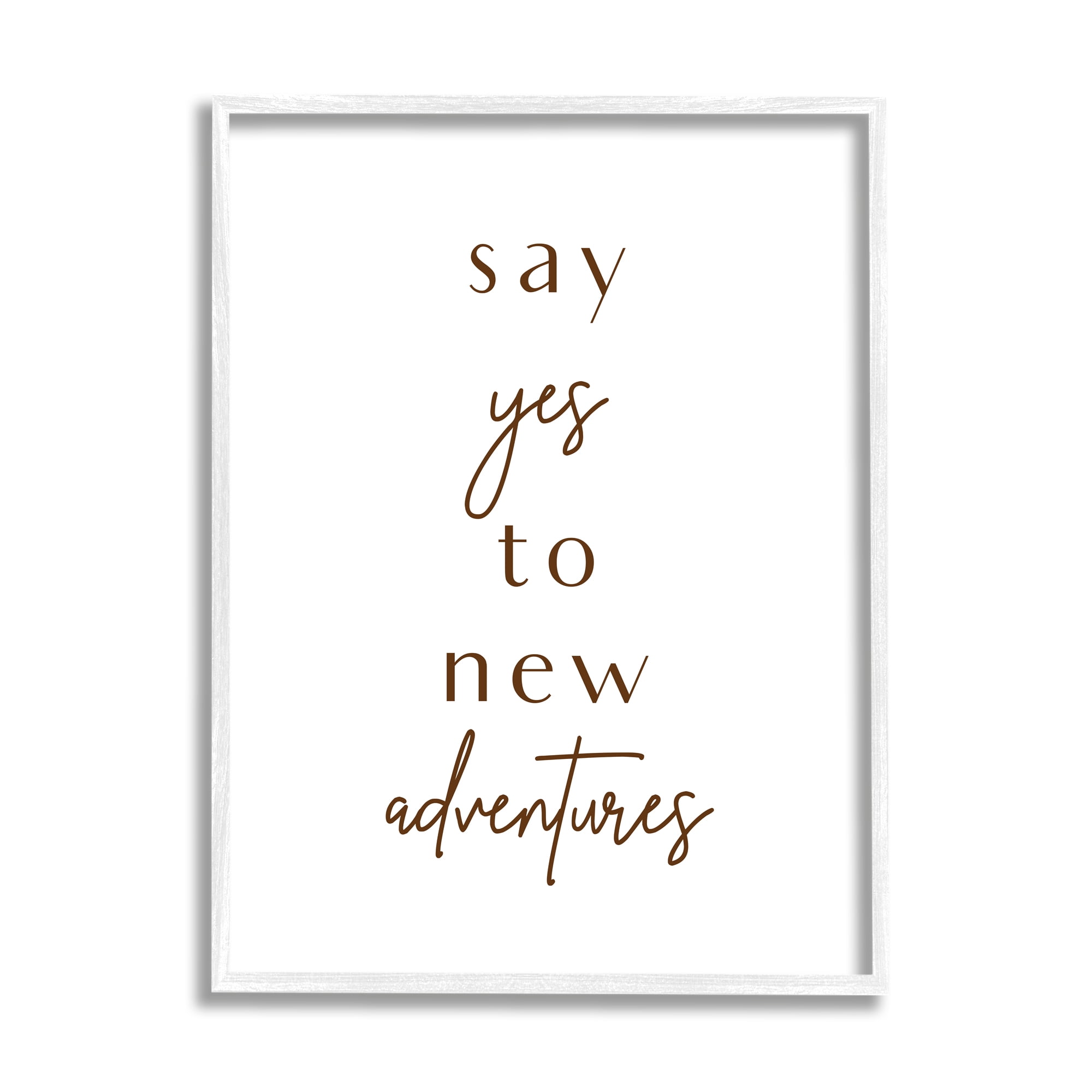 Stupell Indtries Say Yes to New Adventures Phrase Minimal Typography,24 x 30,Design by Birch&Ink