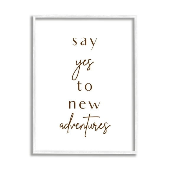 Stupell Indtries Say Yes to New Adventures Phrase Minimal Typography,24 x 30,Design by Birch&Ink