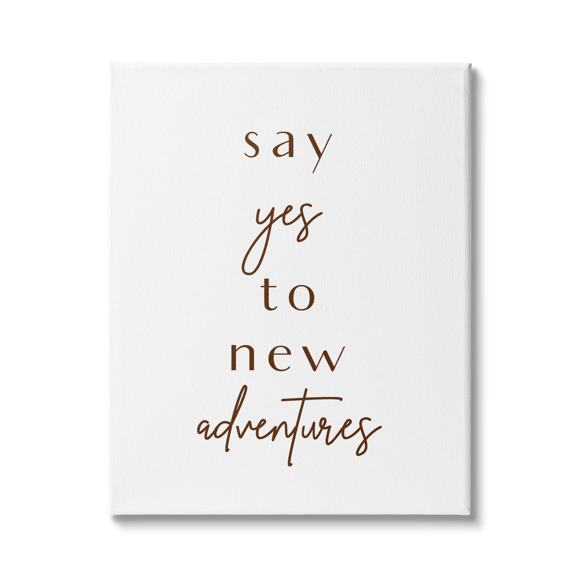 Stupell Indtries Say Yes to New Adventures Phrase Minimal Typography,36 x 48,Design by Birch&Ink