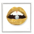 thumbnail image 1 of Stupell Indtries Shine On Sentiment Gold Lips Glam Diamond Bite,17 x 17,Design by Mercedes Lopez Charro, 1 of 7