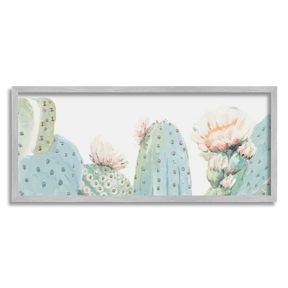 Stupell Indtries Soft Green Cact Close Up Blooming Pink Flowers,24 x 10,Design by Patricia Pinto