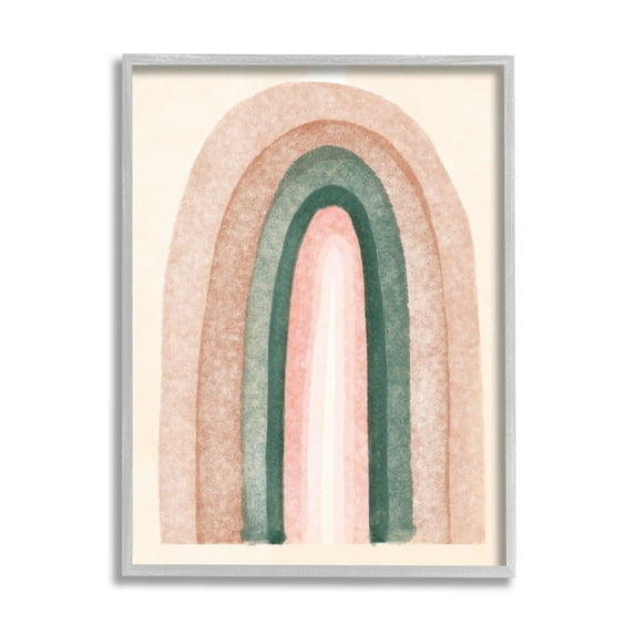 Stupell Indtries Soft Pink Neutral Rainbow Distressed Sky Arches,24 x 30,Design by Daphne Polselli