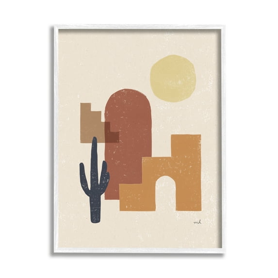 Stupell Indtries Southwestern Shape Arrangement Abstract Cact Desert Sun Landscape,11 x 14,Design by Moira Hershey