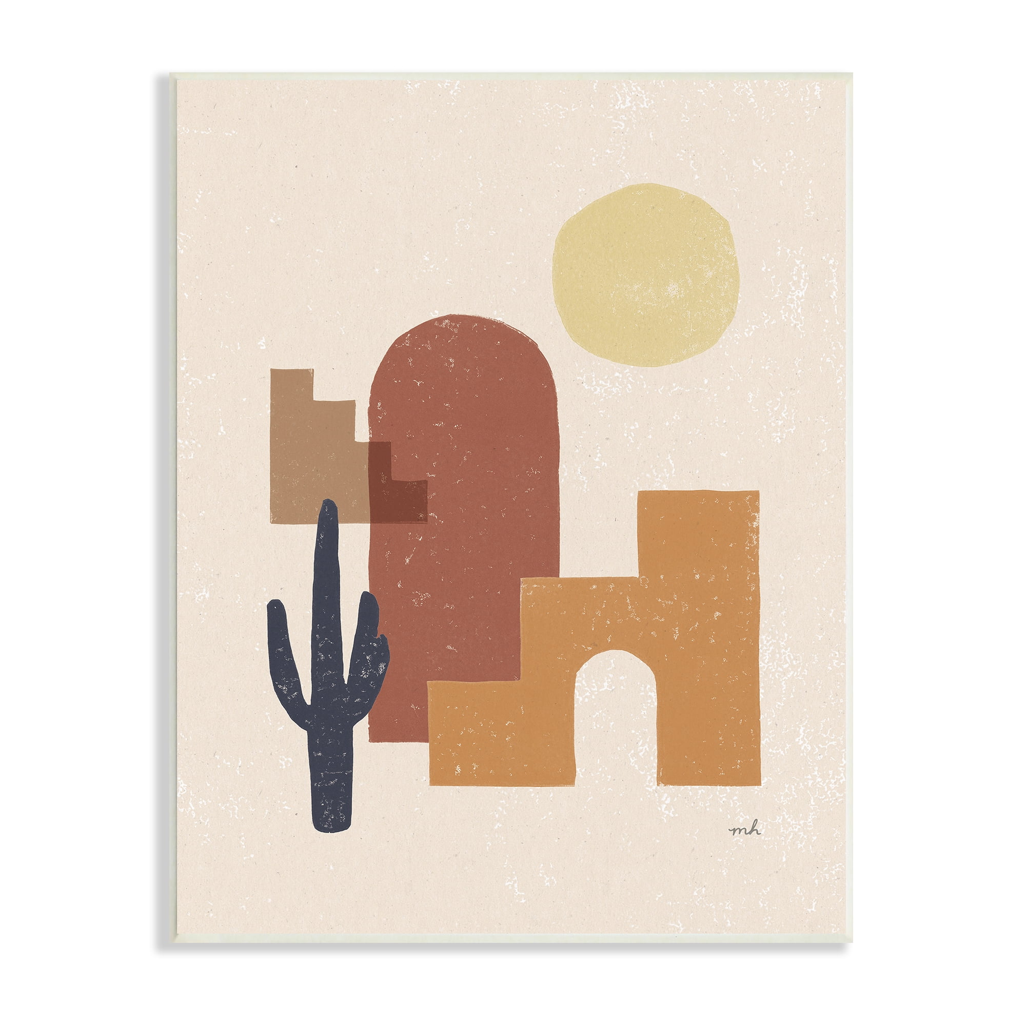 Stupell Indtries Southwestern Shape Arrangement Abstract Cact Desert Sun Landscape,13 x 19,Design by Moira Hershey