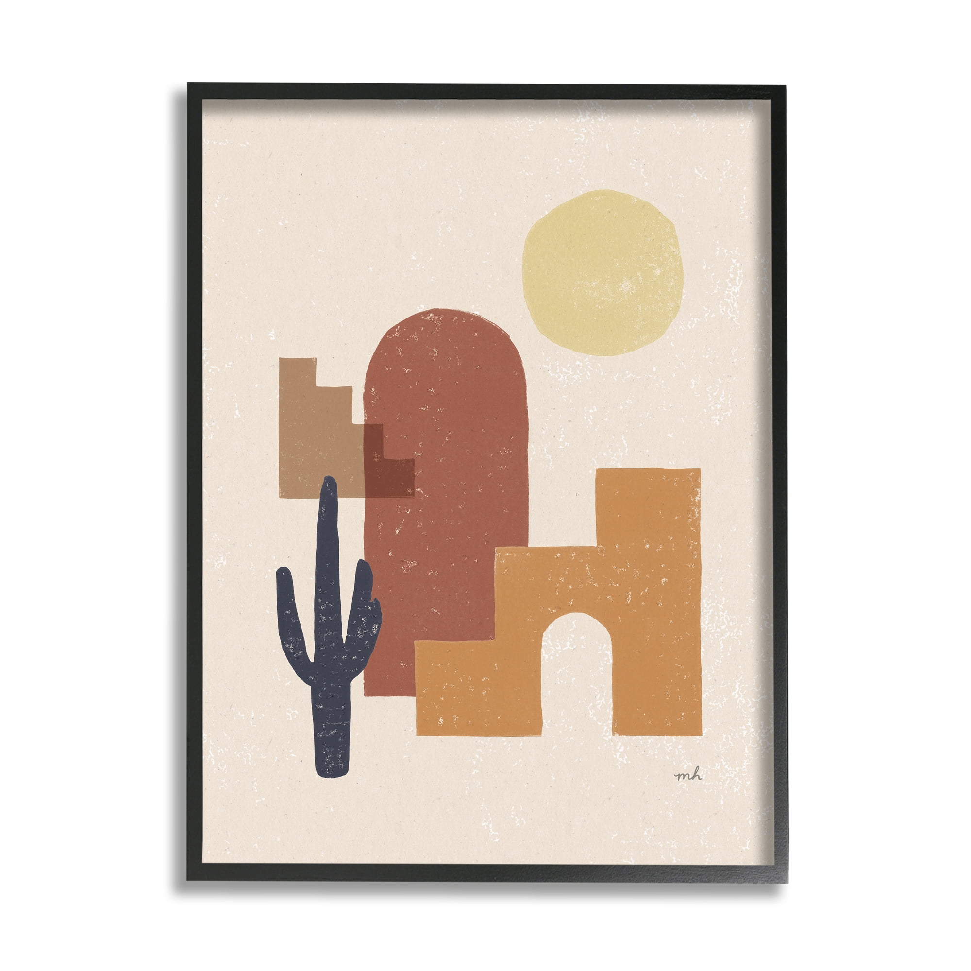 Stupell Indtries Southwestern Shape Arrangement Abstract Cact Desert Sun Landscape,24 x 30,Design by Moira Hershey