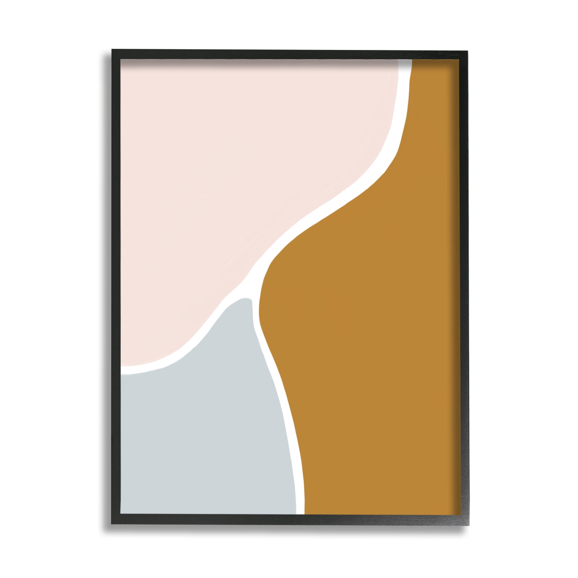 Stupell Indtries Split Path Abstraction Organic Curved Shapes Brown Grey,11 x 14,Design by Lea Straatsma