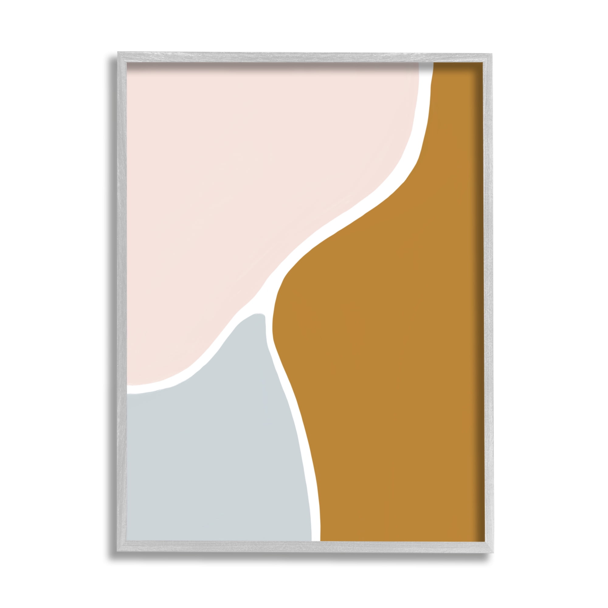 Stupell Indtries Split Path Abstraction Organic Curved Shapes Brown Grey,16 x 20,Design by Lea Straatsma