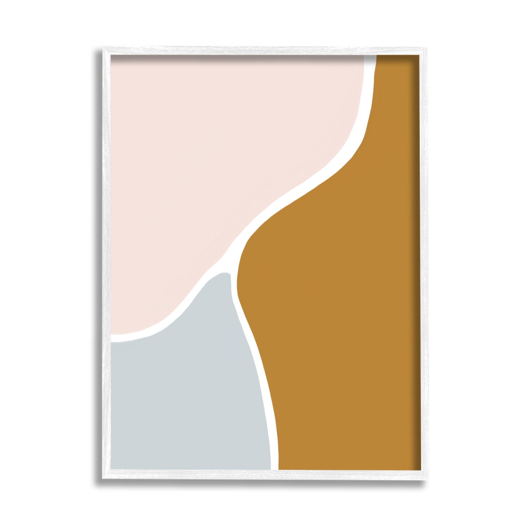 Stupell Indtries Split Path Abstraction Organic Curved Shapes Brown Grey,24 x 30,Design by Lea Straatsma
