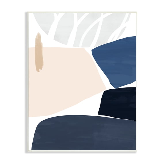 Stupell Indtries Stacked Abstract Shape Collage Modern Pink Blue Beige,10 x 15,Design by Victoria Barnes
