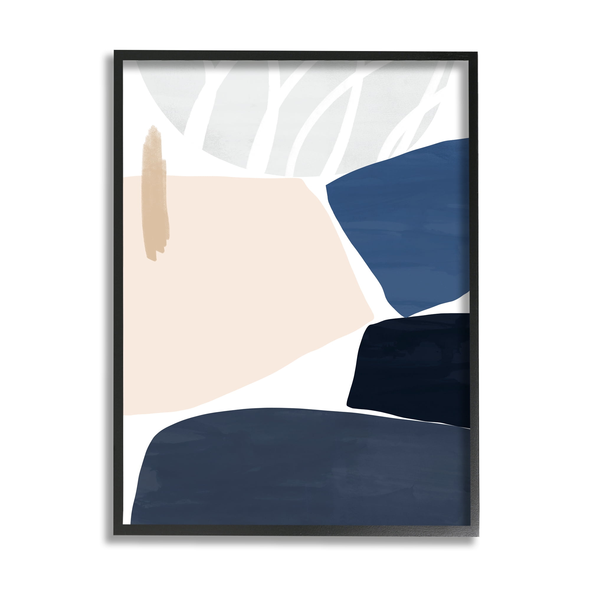Stupell Indtries Stacked Abstract Shape Collage Modern Pink Blue Beige,11 x 14,Design by Victoria Barnes