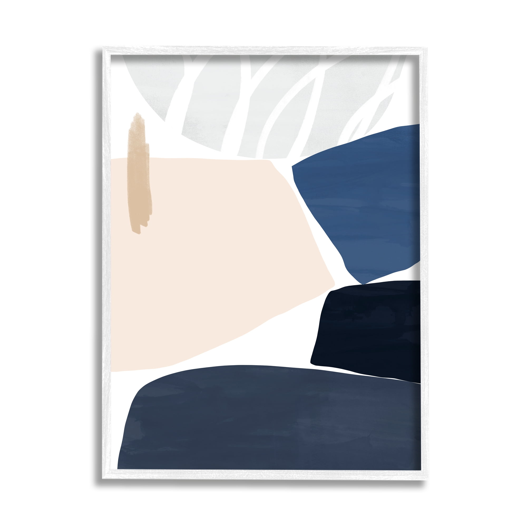 Stupell Indtries Stacked Abstract Shape Collage Modern Pink Blue Beige,11 x 14,Design by Victoria Barnes