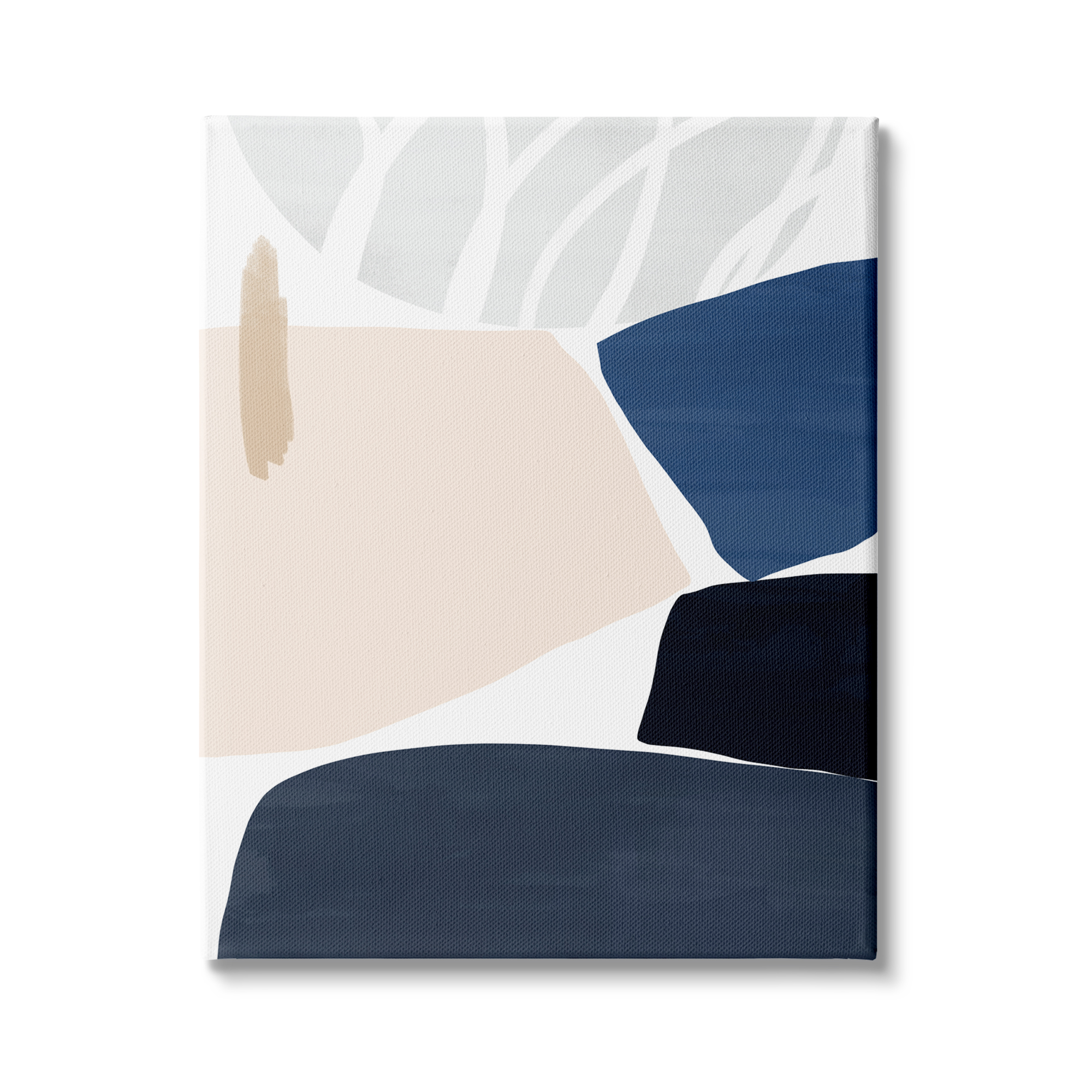 Stupell Indtries Stacked Abstract Shape Collage Modern Pink Blue Beige,36 x 48,Design by Victoria Barnes