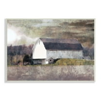 Stupell Indtries Stormy Sky Country Farm Barn Murky Field Landscape,19 x 13,Design by Bluebird Barn