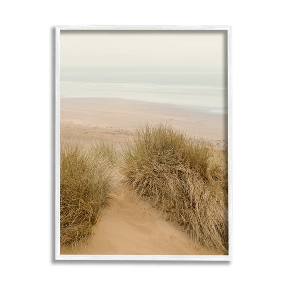 Stupell Indtries Sun Bleached Beach Coast Tall Grass Sand Dunes,11 x 14,Design by Ian Winstanley