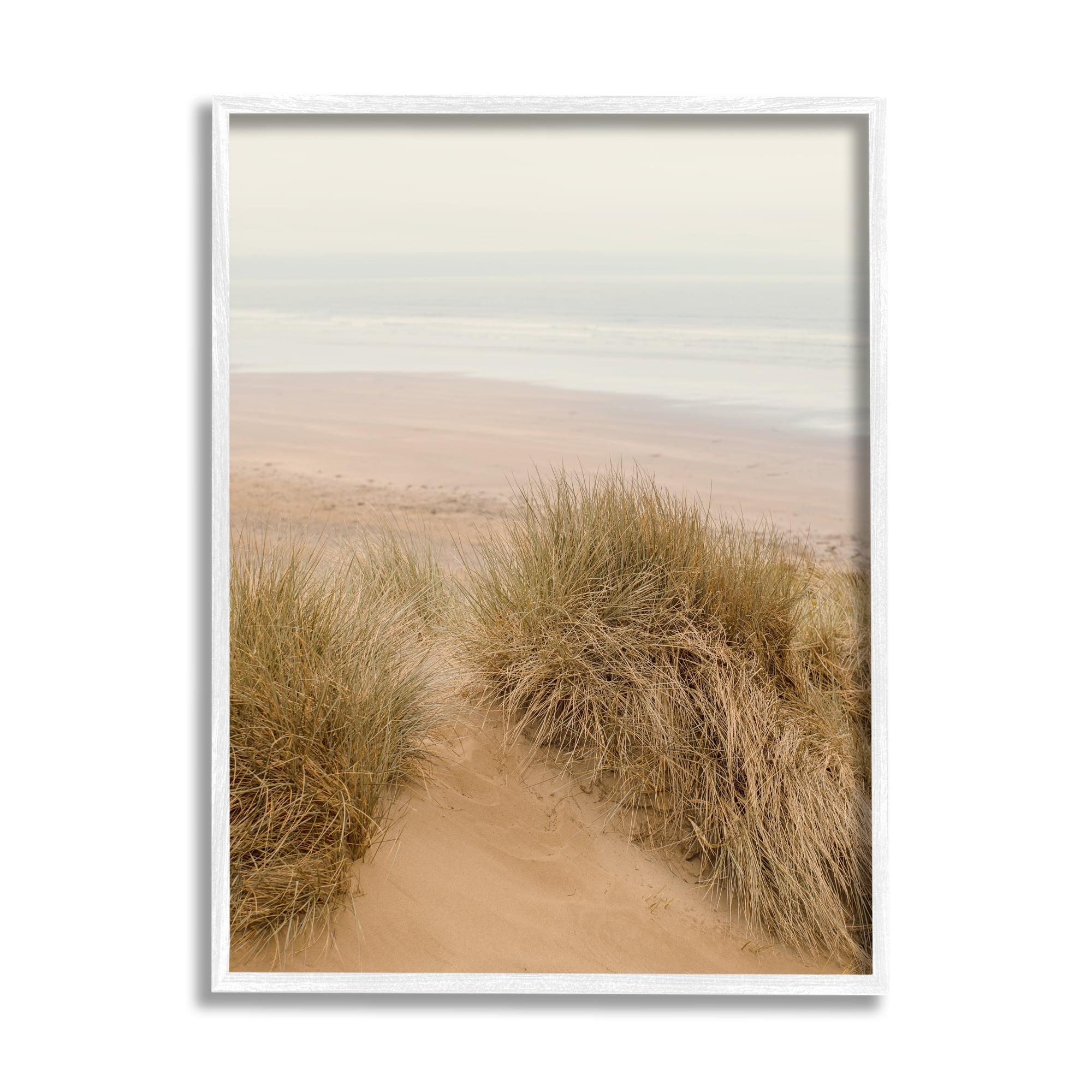 Stupell Indtries Sun Bleached Beach Coast Tall Grass Sand Dunes,16 x 20,Design by Ian Winstanley