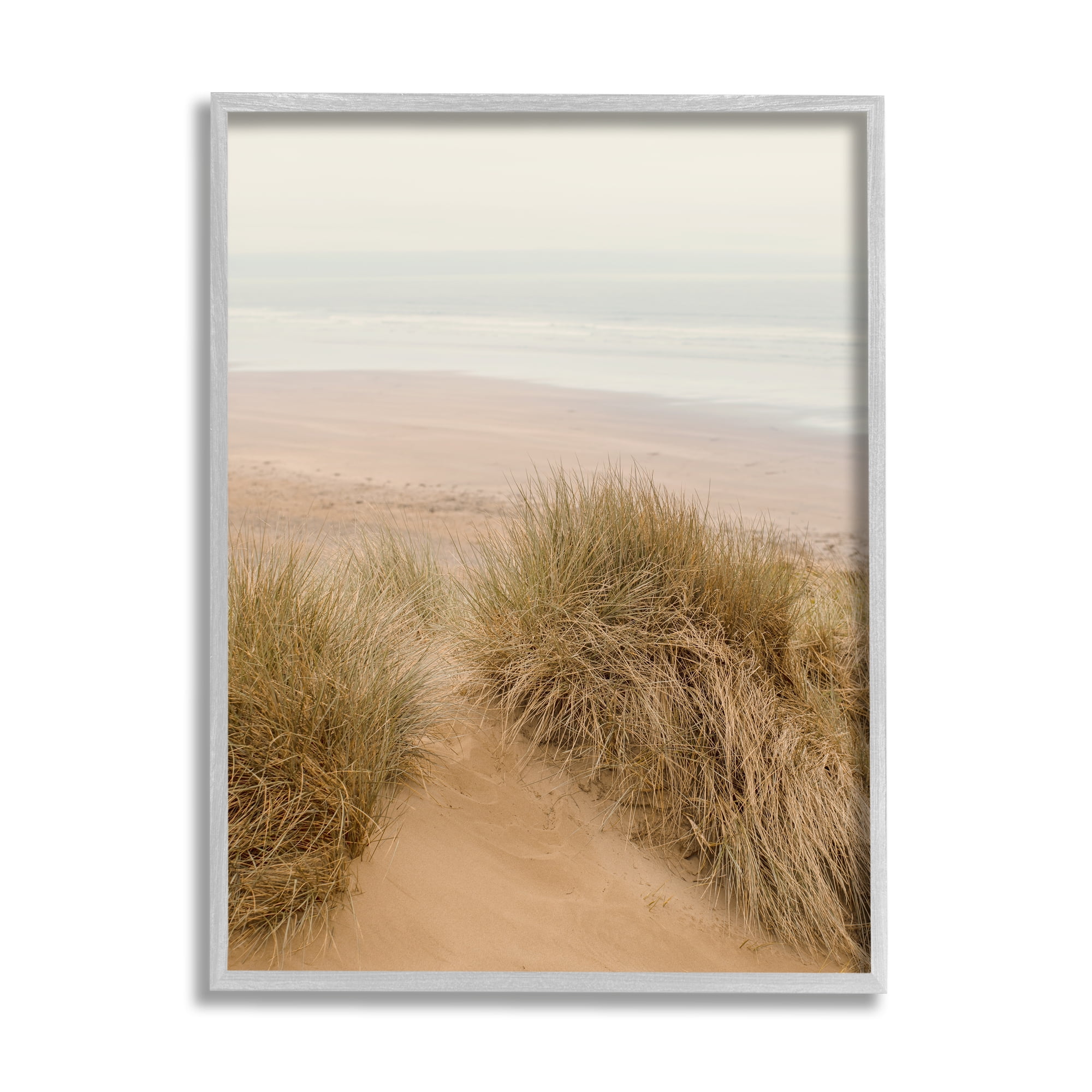 Stupell Indtries Sun Bleached Beach Coast Tall Grass Sand Dunes,16 x 20,Design by Ian Winstanley