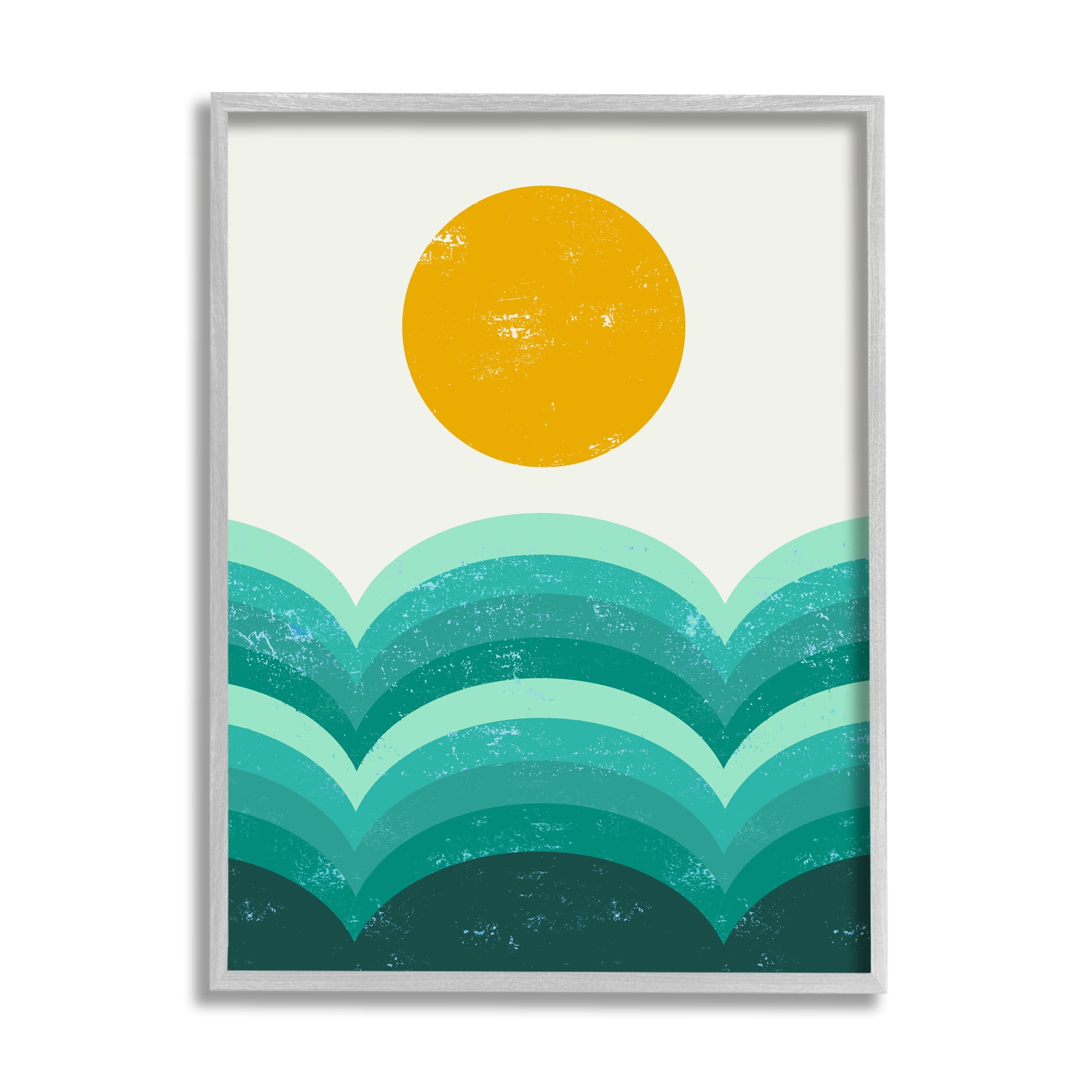 Stupell Indtries Sun Rising over Green Hills Abstract Geometric Arches,11 x 14,Design by Daphne Polselli