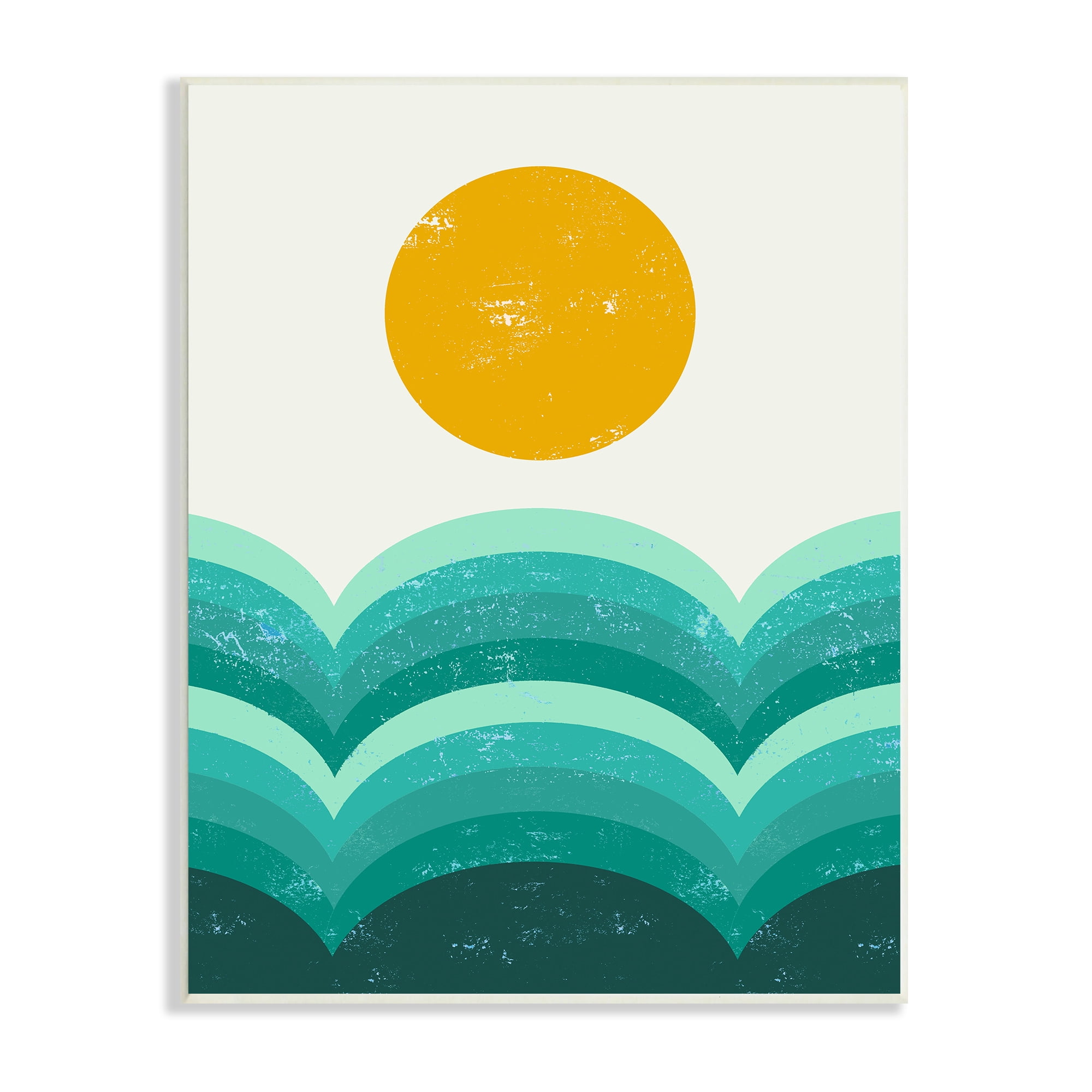 Stupell Indtries Sun Rising over Green Hills Abstract Geometric Arches,13 x 19,Design by Daphne Polselli