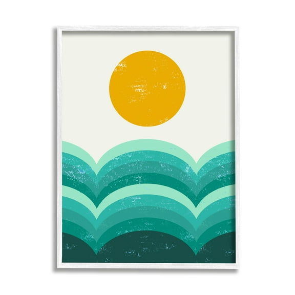 Stupell Indtries Sun Rising over Green Hills Abstract Geometric Arches,16 x 20,Design by Daphne Polselli