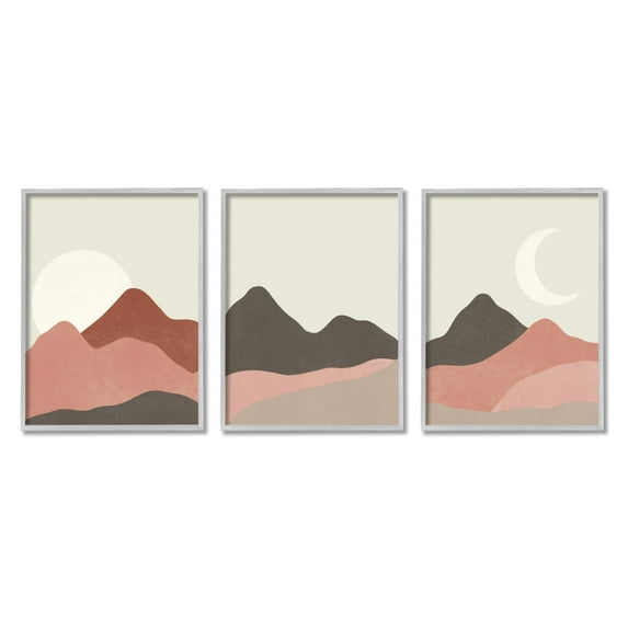 Stupell Indtries Sun and Crescent Moon Desert Canyon Mountain Landscape,24 x 30,Design by Taylor Shannon Designs