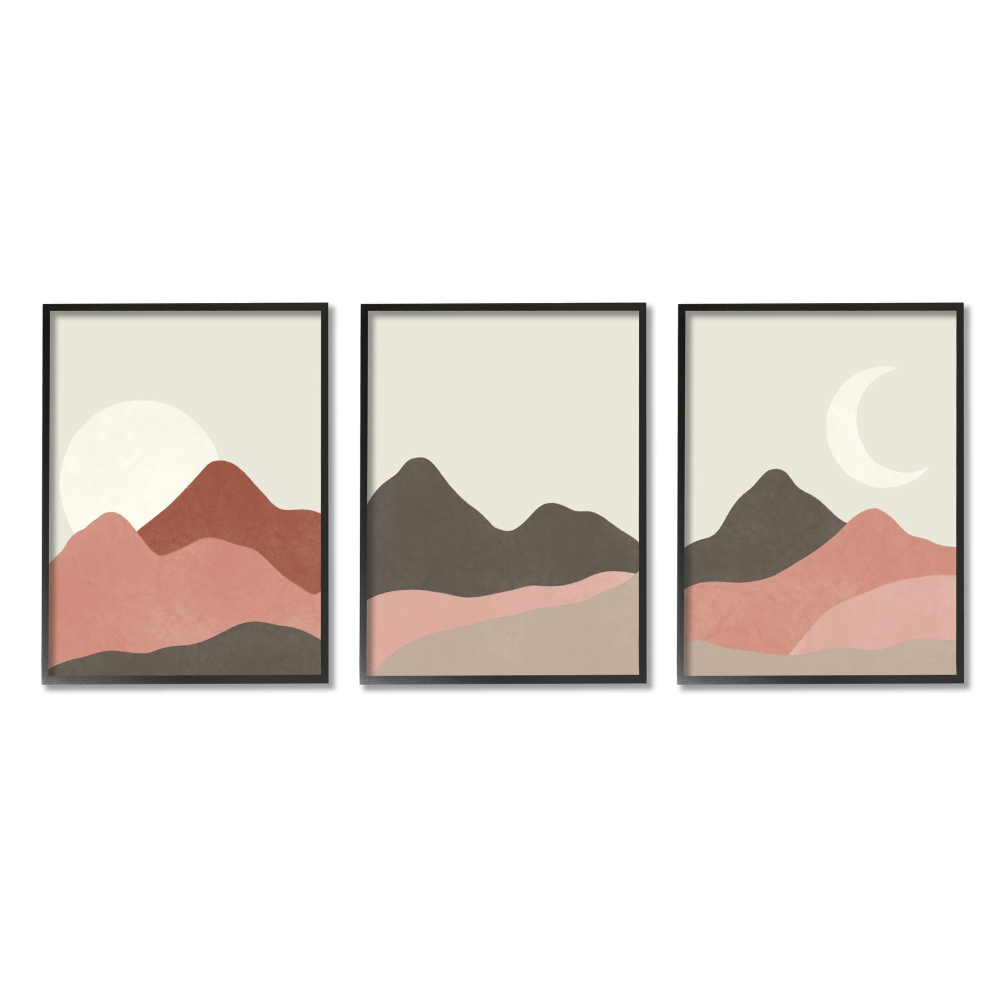 Stupell Indtries Sun and Crescent Moon Desert Canyon Mountain Landscape,24 x 30,Design by Taylor Shannon Designs
