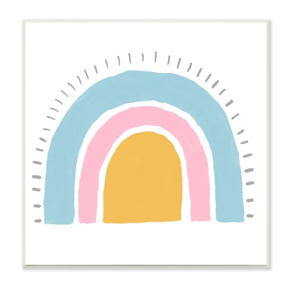 Stupell Indtries Sunrise Rainbow Shape Blue Pink Yellow Sky,12 x 12,Design by Kali Wilson