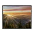 thumbnail image 1 of Sunrise Through Mountain Forest Skyline Black Framed Giclee Art, 30 x 24, Made In USA, 1 of 7