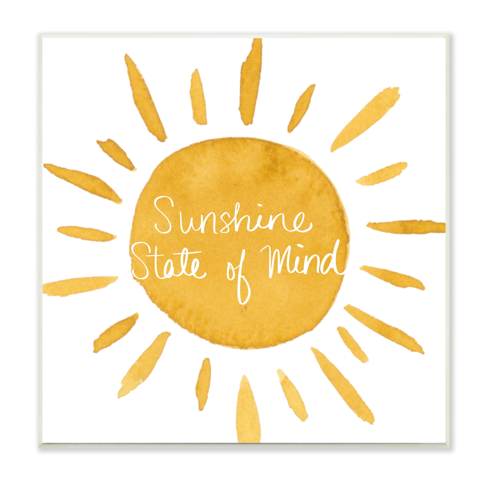 Stupell Indtries Sunshine State of Mind Phrase Big Bold Sun,12 x 12,Design by Lucille Price