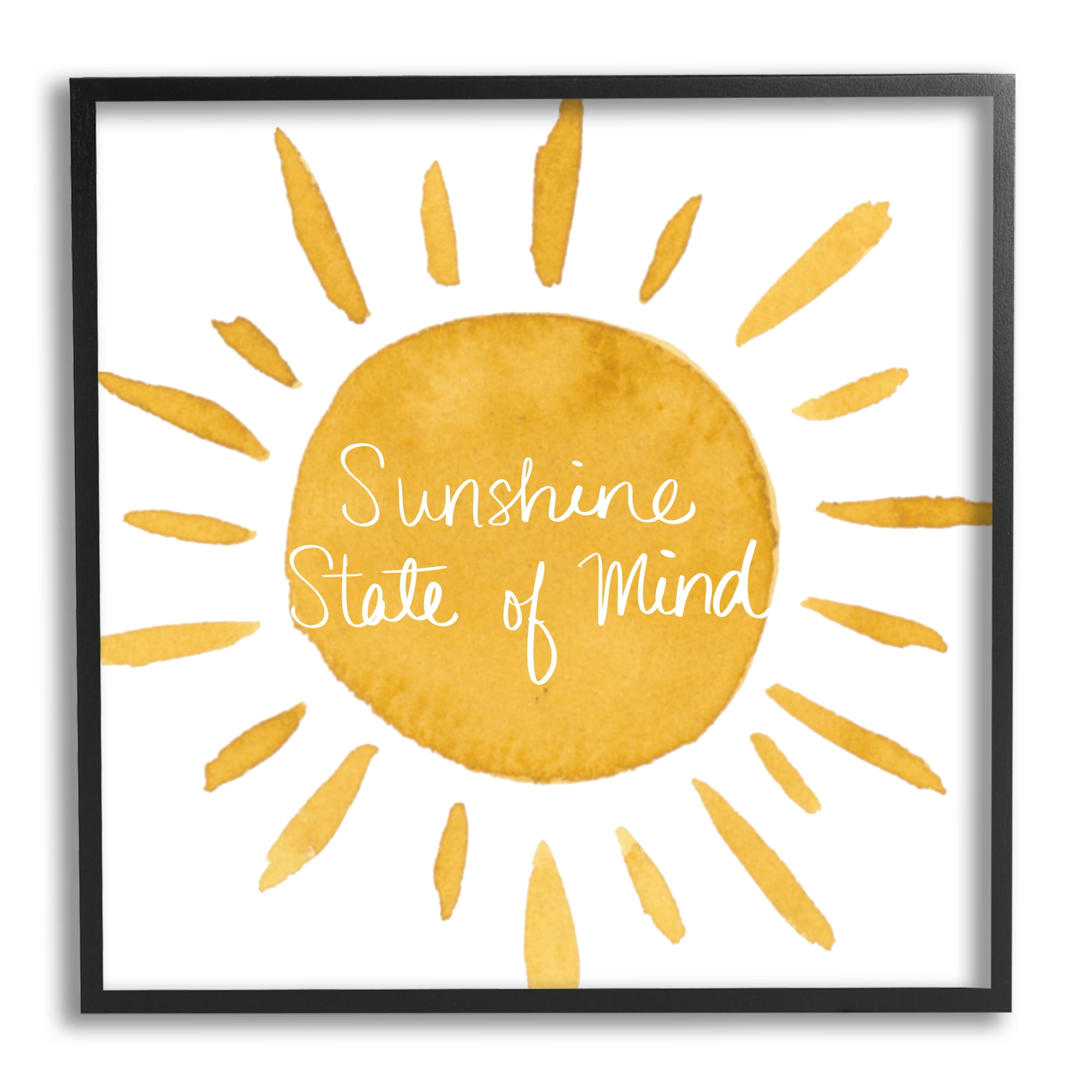 Stupell Indtries Sunshine State of Mind Phrase Big Bold Sun,12 x 12,Design by Lucille Price