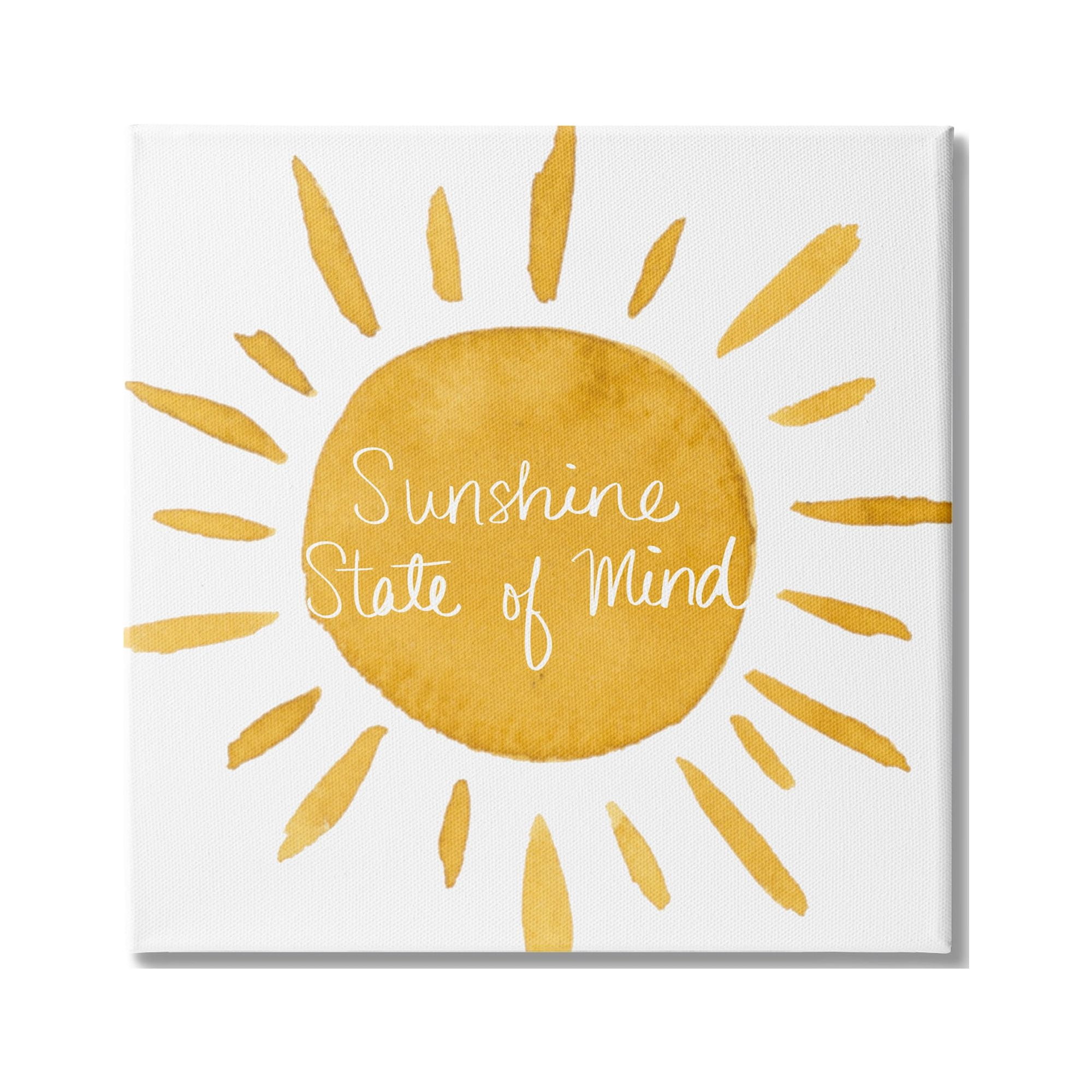 Stupell Indtries Sunshine State of Mind Phrase Big Bold Sun,24 x 24,Design by Lucille Price