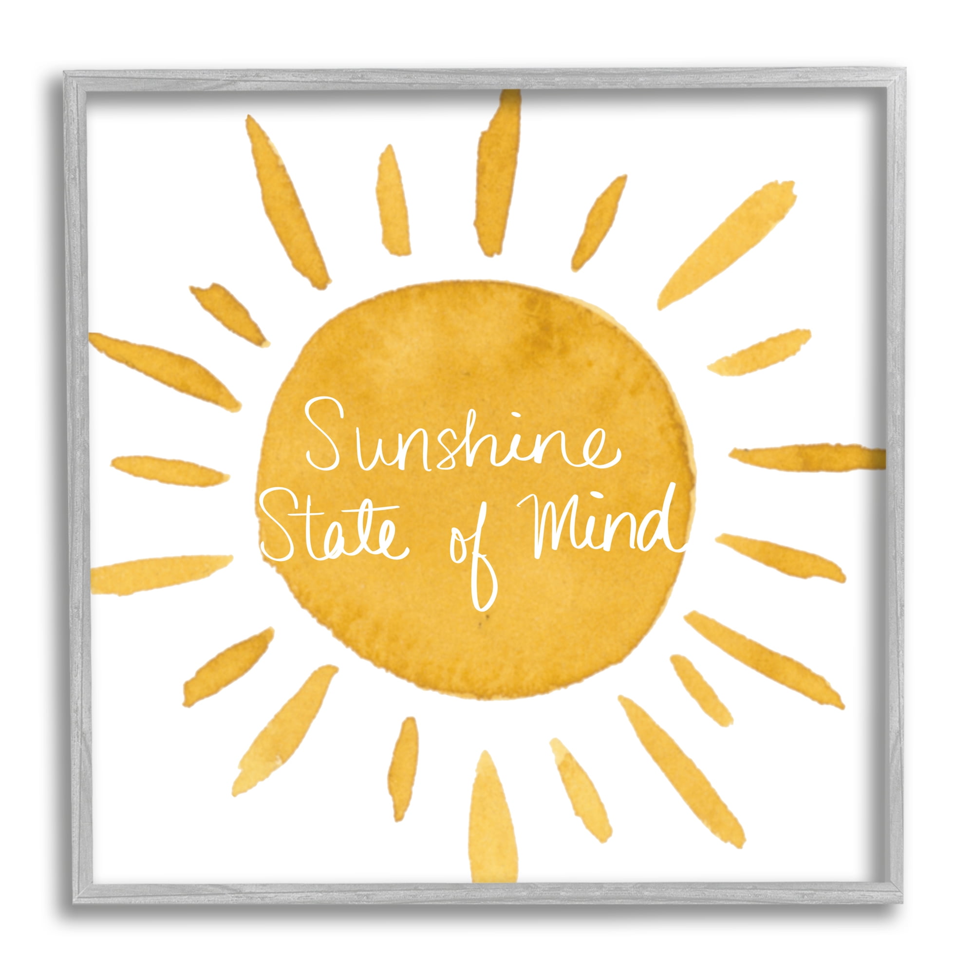 Stupell Indtries Sunshine State of Mind Phrase Big Bold Sun,24 x 24,Design by Lucille Price