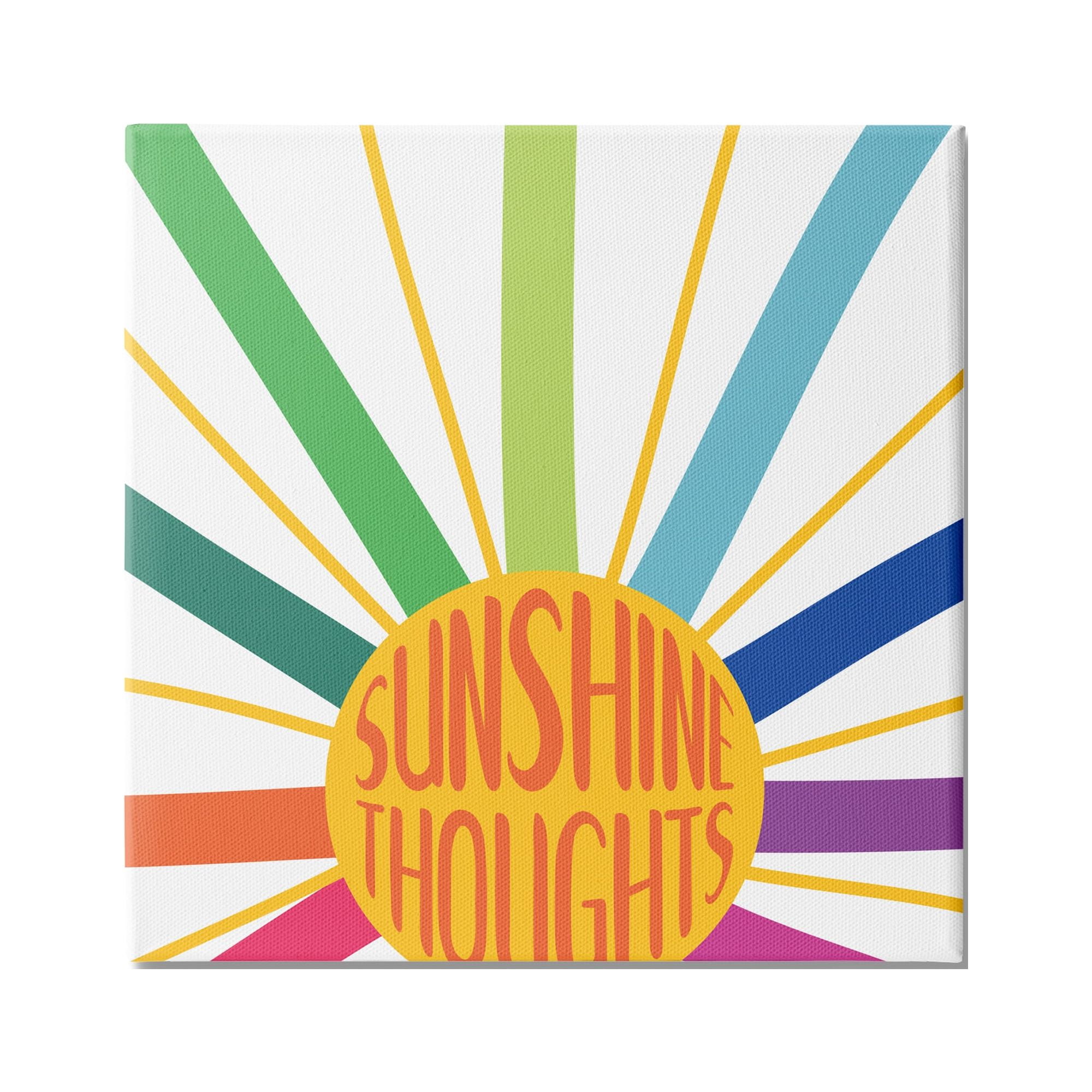 Stupell Indtries Sunshine Thoughts Phrase Rainbow Sunrise Striped Rays,30 x 30,Design by Sd Graphics Studio