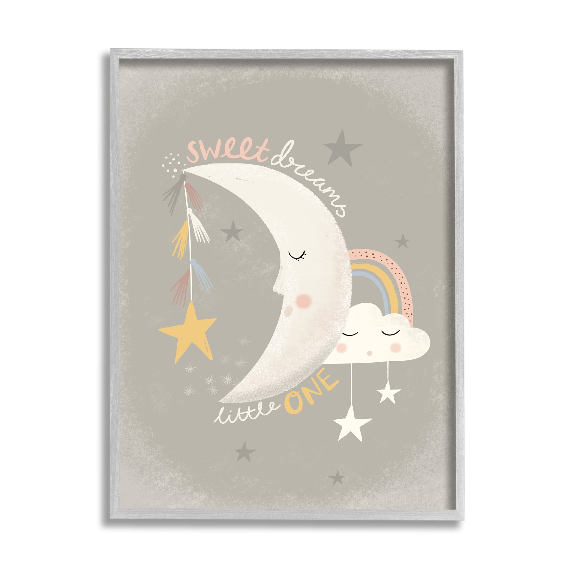 Stupell Indtries Sweet Dreams Little One Sentiment Sleeping Crescent Moon,11 x 14,Design by Louise Allen Designs