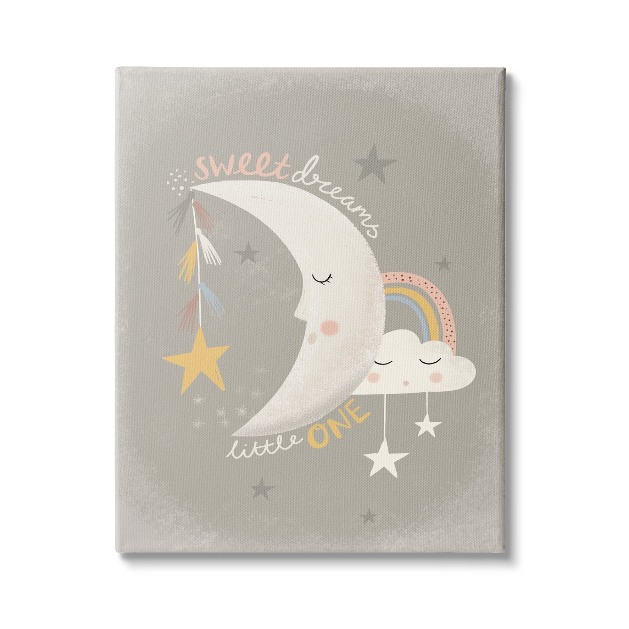 Stupell Indtries Sweet Dreams Little One Sentiment Sleeping Crescent Moon,16 x 20,Design by Louise Allen Designs