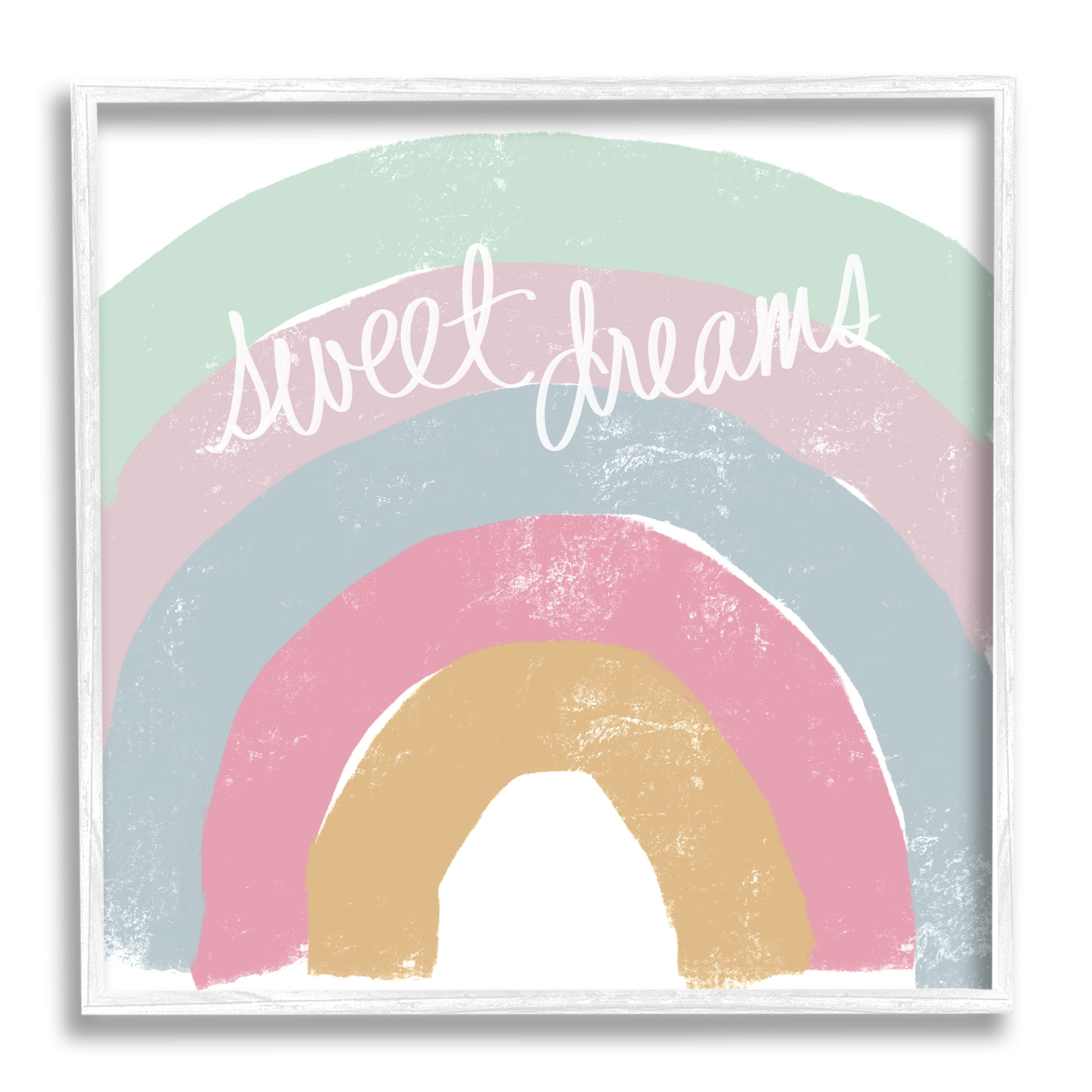 Stupell Indtries Sweet Dreams Phrase Cool Tone Pastel Rainbow,12 x 12,Design by Emily Navas