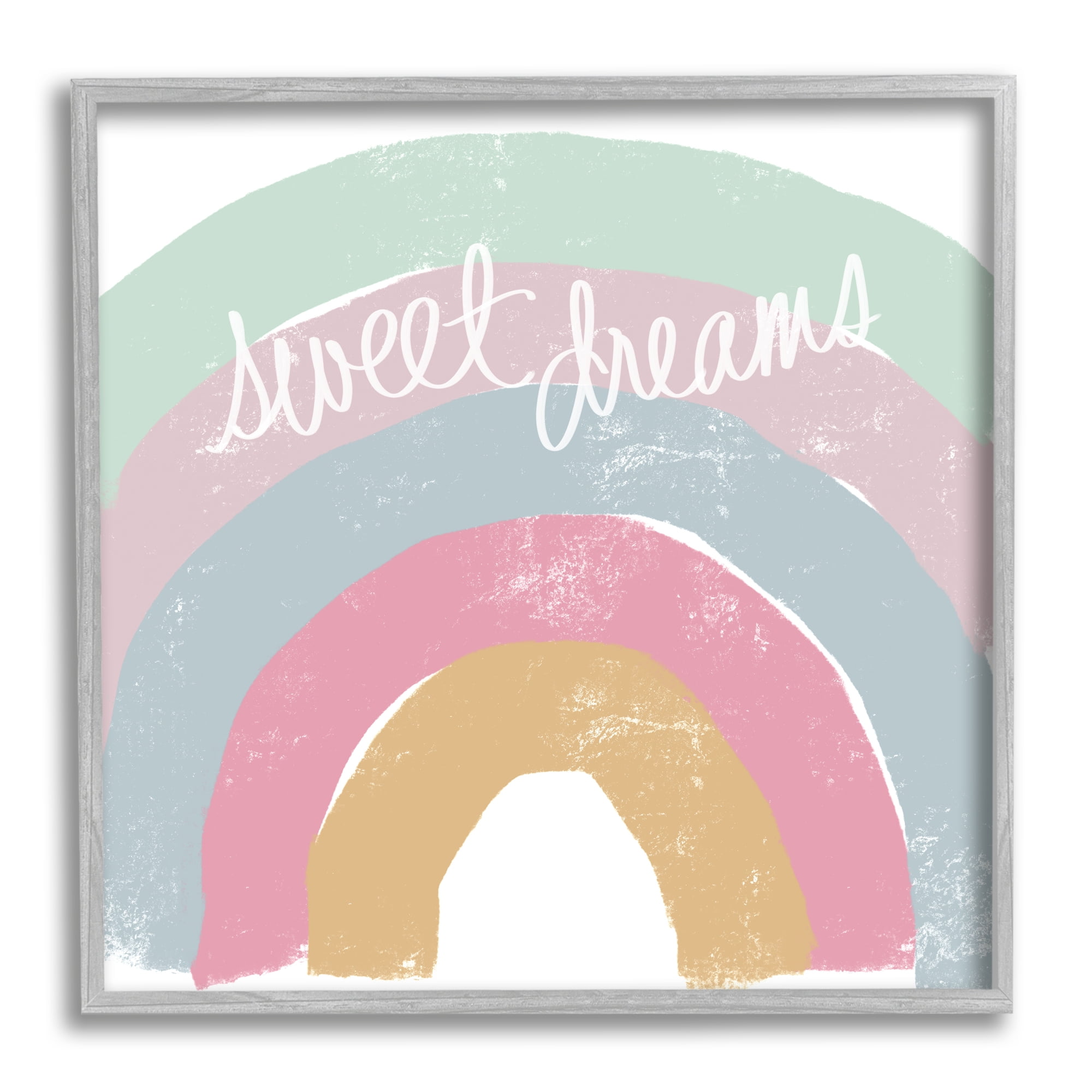 Stupell Indtries Sweet Dreams Phrase Cool Tone Pastel Rainbow,12 x 12,Design by Emily Navas