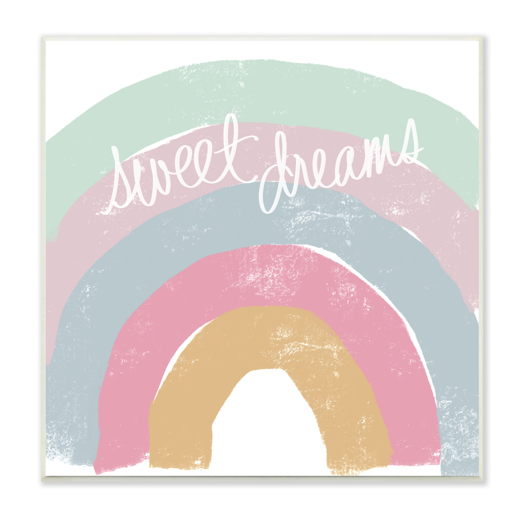 Stupell Indtries Sweet Dreams Phrase Cool Tone Pastel Rainbow,12 x 12,Design by Emily Navas