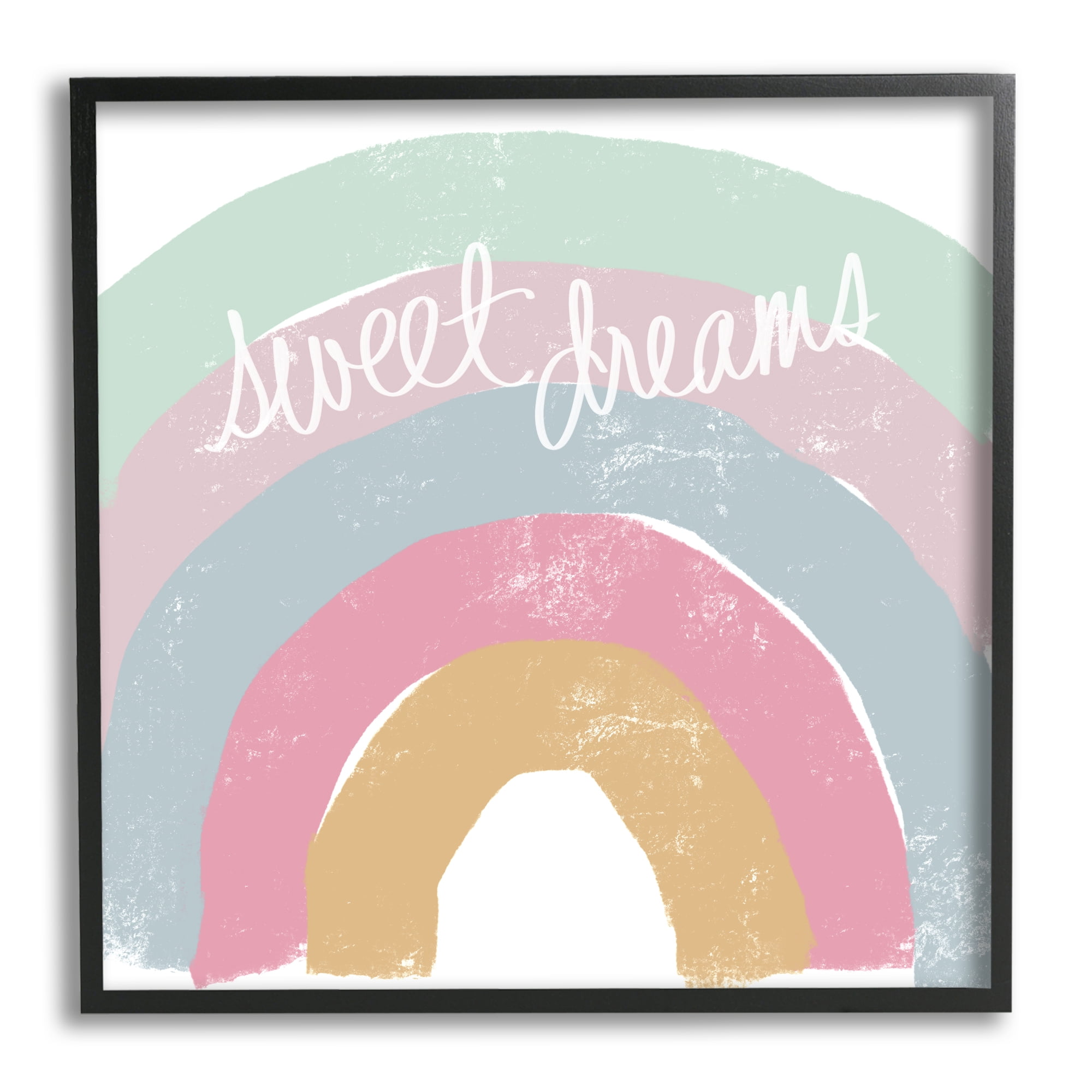 Stupell Indtries Sweet Dreams Phrase Cool Tone Pastel Rainbow,12 x 12,Design by Emily Navas