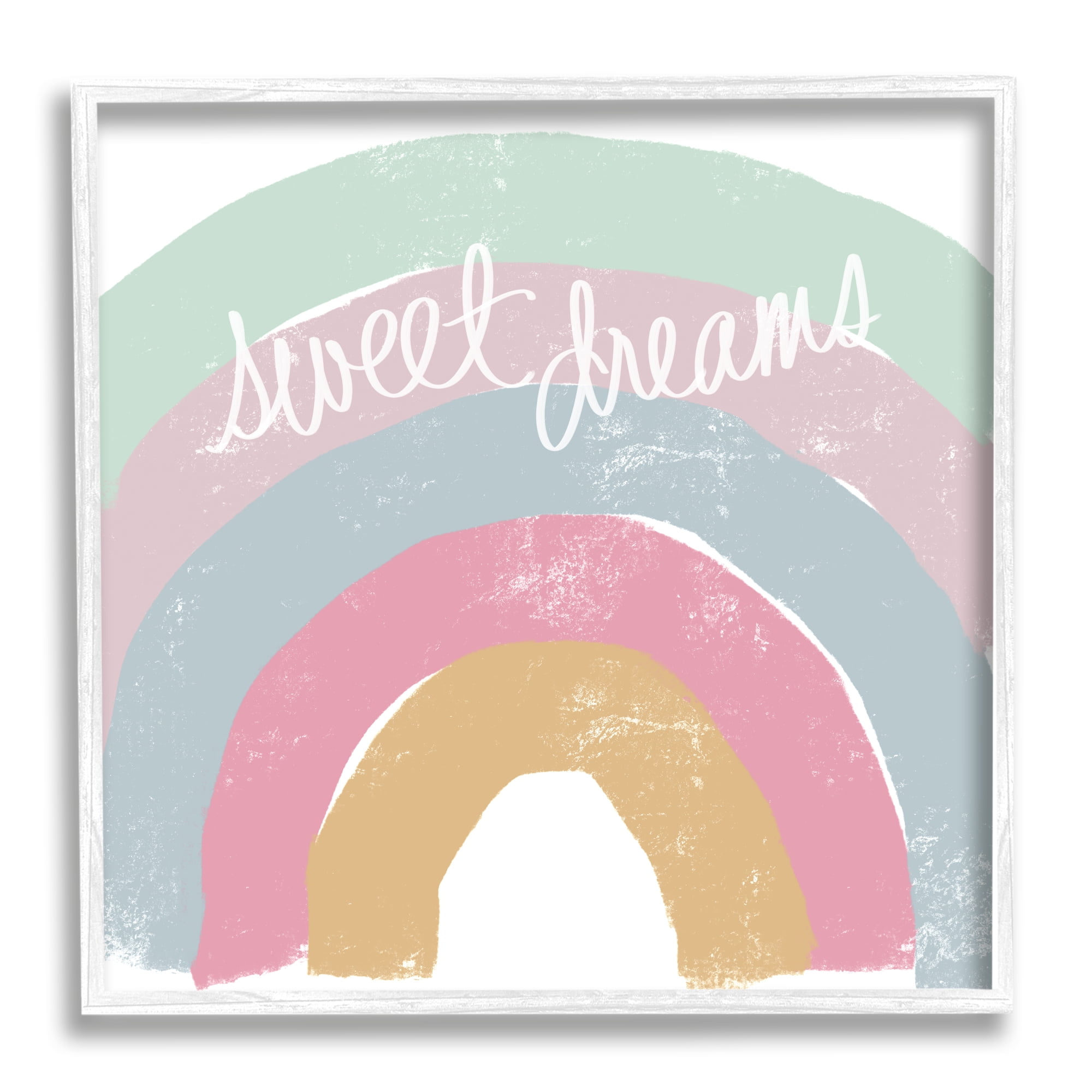 Stupell Indtries Sweet Dreams Phrase Cool Tone Pastel Rainbow,17 x 17,Design by Emily Navas