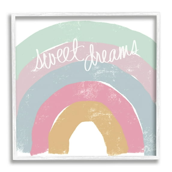 Stupell Indtries Sweet Dreams Phrase Cool Tone Pastel Rainbow,17 x 17,Design by Emily Navas
