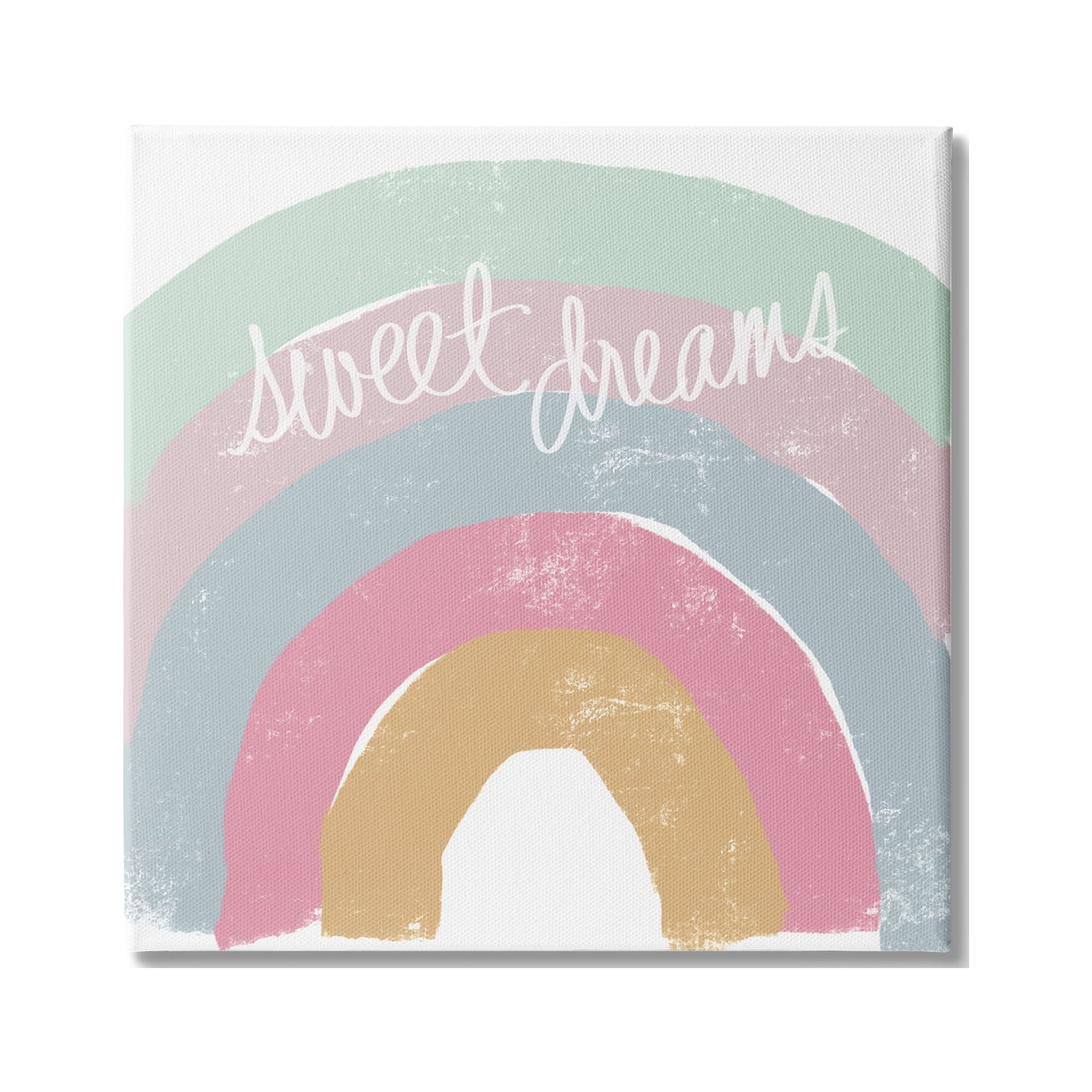 Stupell Indtries Sweet Dreams Phrase Cool Tone Pastel Rainbow,36 x 36,Design by Emily Navas