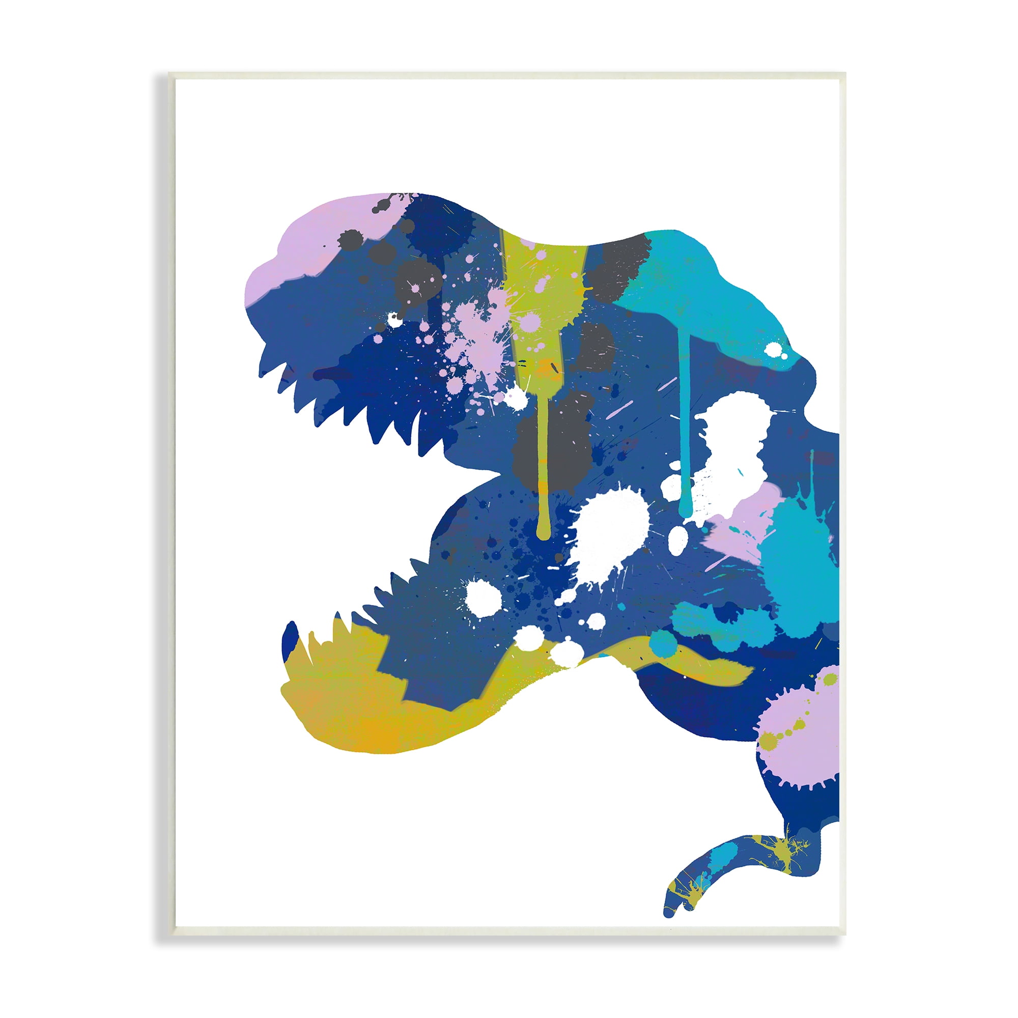 Stupell Indtries T-rex Dinosaur Silhouette Graffiti Paint Abstract Pattern,10 x 15,Design by Anna Quach