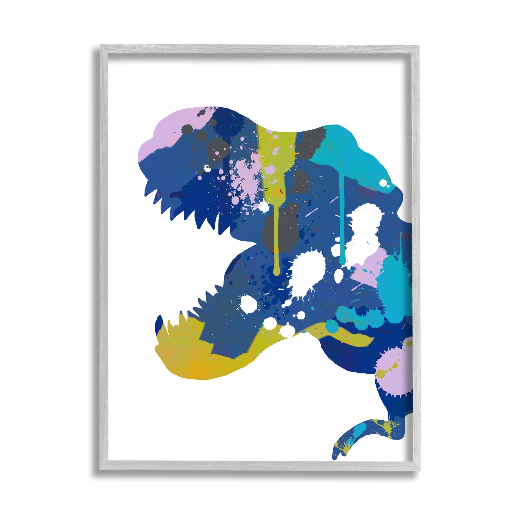 Stupell Indtries T-rex Dinosaur Silhouette Graffiti Paint Abstract Pattern,24 x 30,Design by Anna Quach