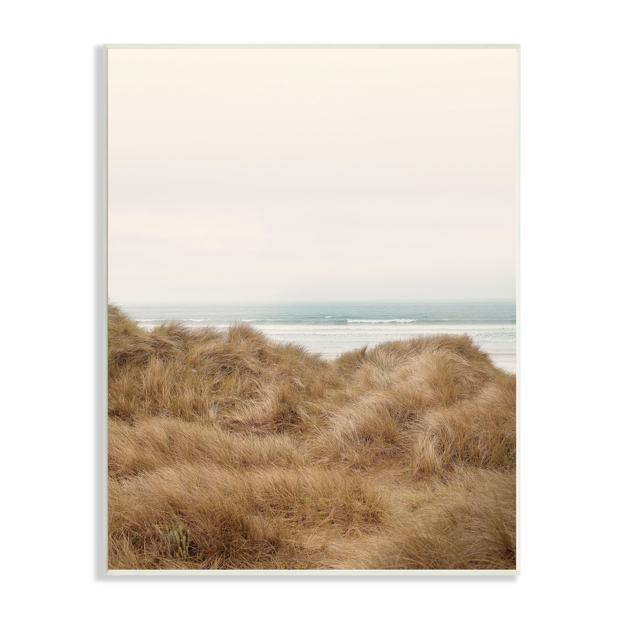 Stupell Indtries Tall Grass Field Beach Waves Sun Bleached Sky,13 x 19,Design by Ian Winstanley