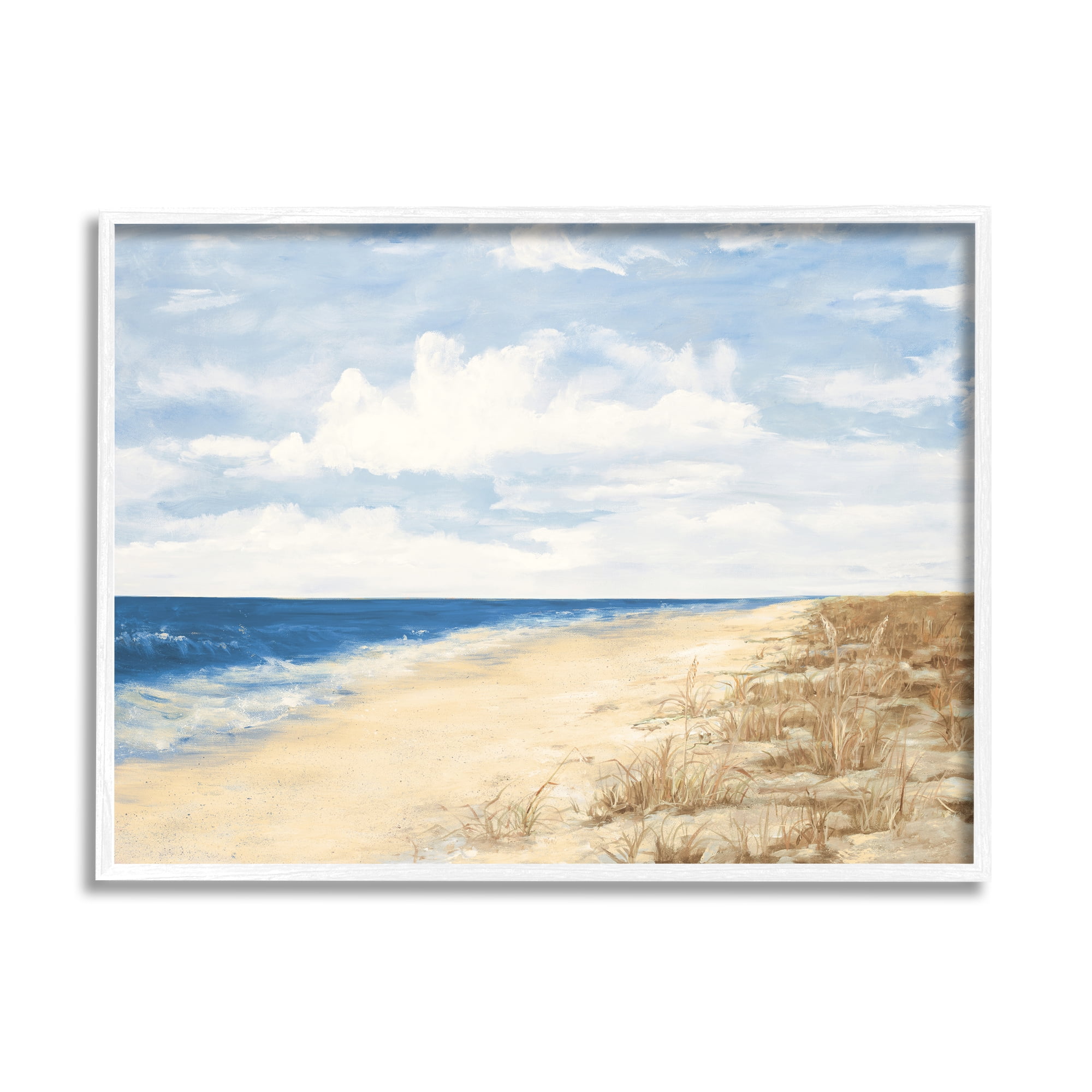 Stupell Indtries Tall Grass by Nautical Beach Coast Cloudy Sky,14 x 11,Design by Julie DeRice