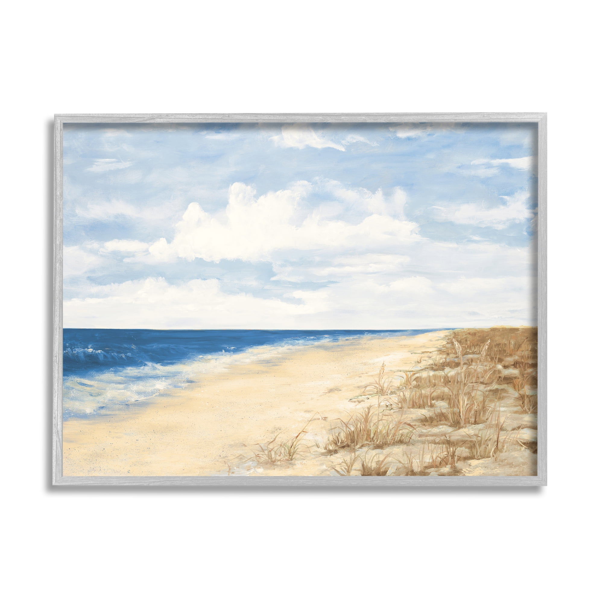 Stupell Indtries Tall Grass by Nautical Beach Coast Cloudy Sky,14 x 11,Design by Julie DeRice