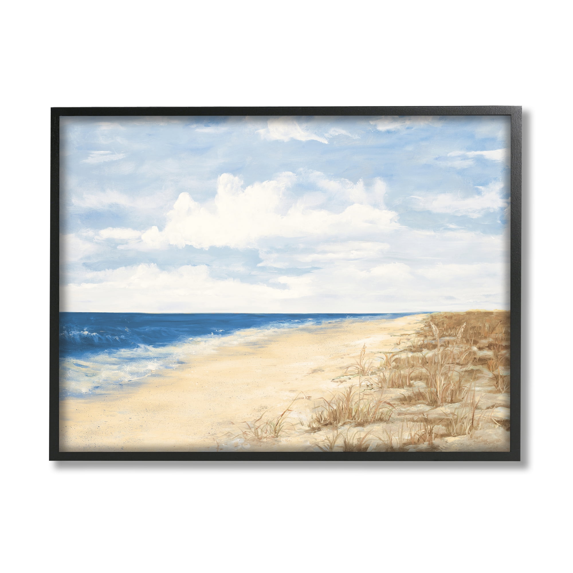 Stupell Indtries Tall Grass by Nautical Beach Coast Cloudy Sky,20 x 16,Design by Julie DeRice
