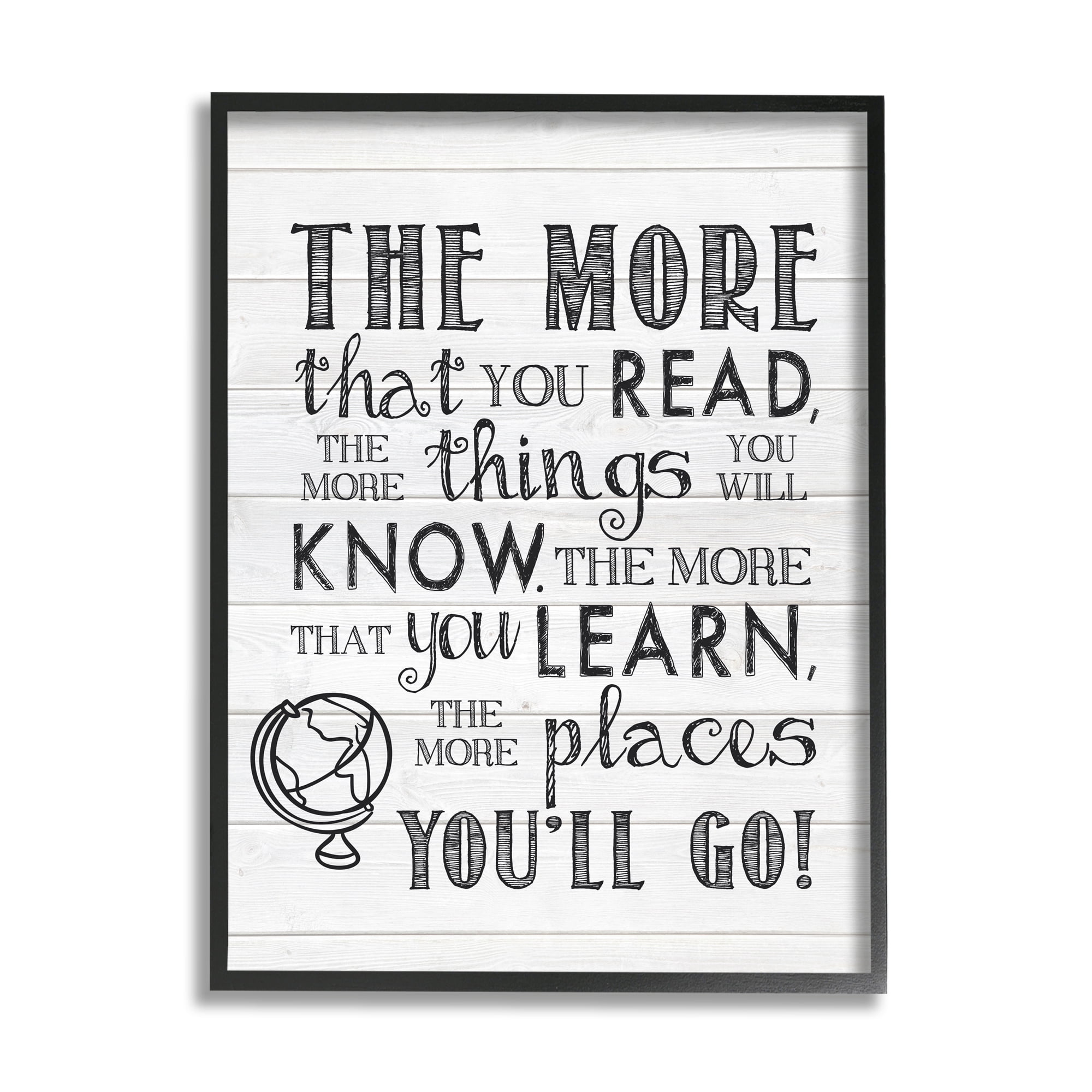 Stupell Indtries The More You Read Quote Rtic Plank Pattern,24 x 30,Design by Lettered and Lined