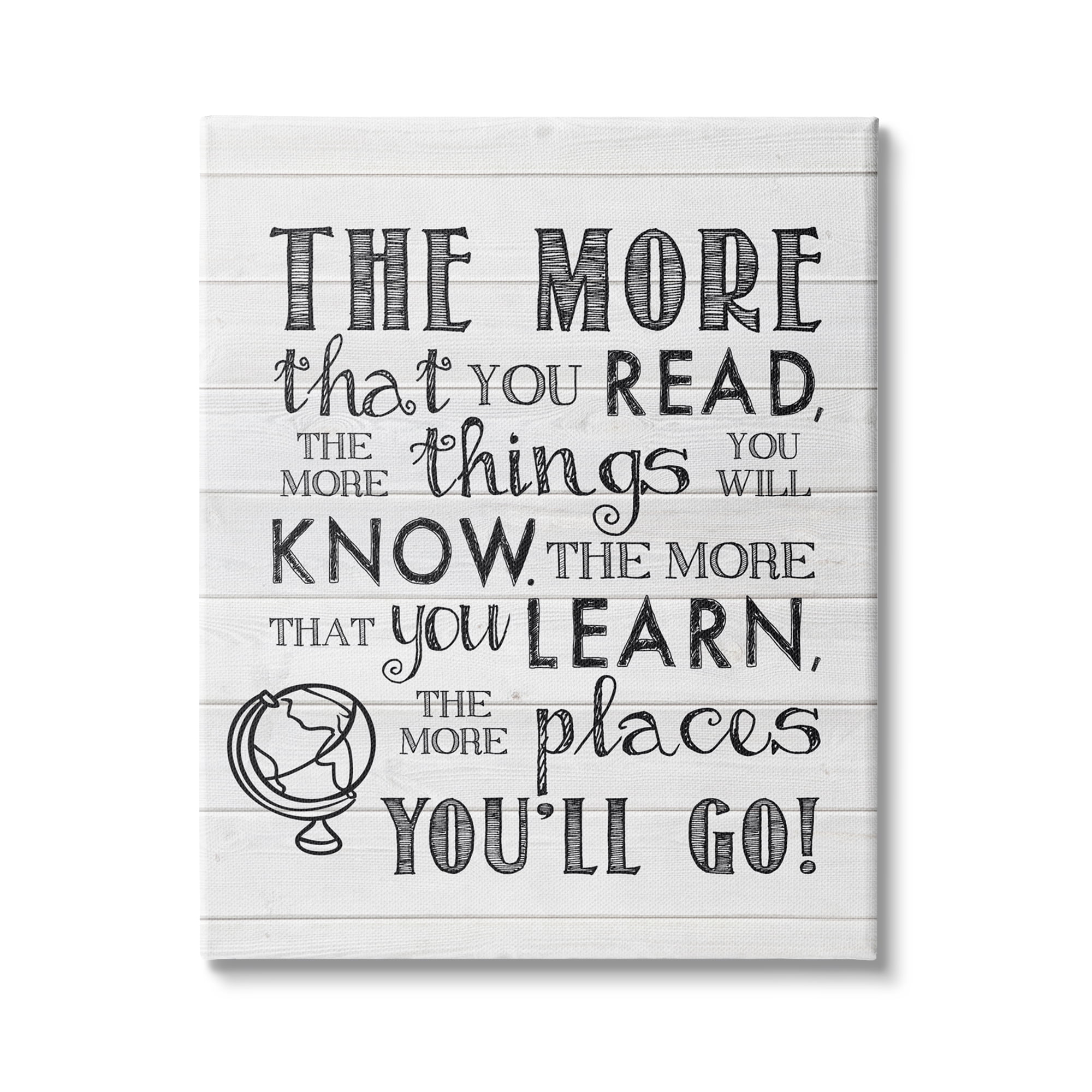 Stupell Indtries The More You Read Quote Rtic Plank Pattern,24 x 30,Design by Lettered and Lined