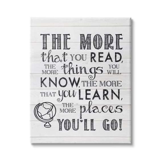 Stupell Indtries The More You Read Quote Rtic Plank Pattern,30 x 40,Design by Lettered and Lined